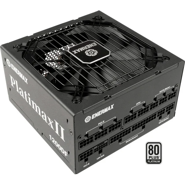 Enermax Platimax II D.F. 1200W, PC-Netzteil (schwarz, 1x 12-Pin High Power GPU, 3x PCIe Kabelmanagement, 1200 Watt)