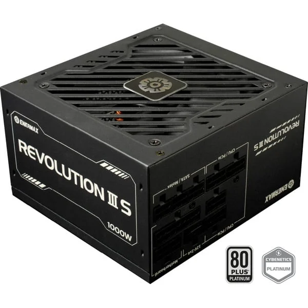 Enermax REVOLUTION III S 1000W, PC-Netzteil (schwarz, 1x 12-Pin High Power GPU, 4x PCIe Kabelmanagement, 1000 Watt)