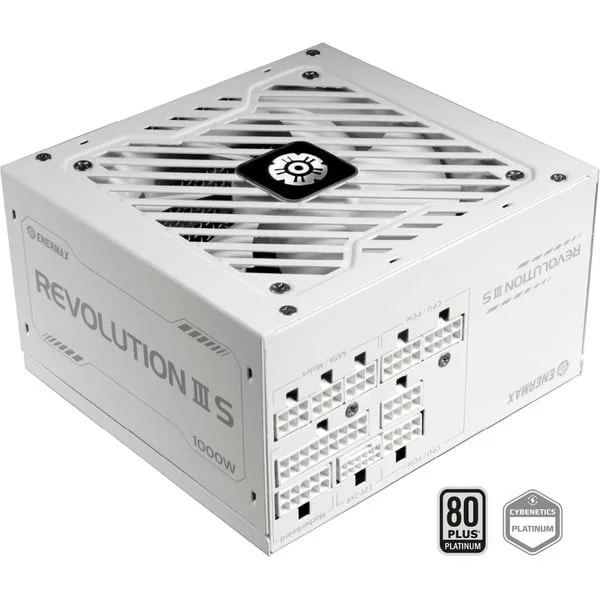 Enermax REVOLUTION III S 1000W, PC-Netzteil (weiß, 1x 12-Pin High Power GPU, 4x PCIe Kabelmanagement, 1000 Watt)