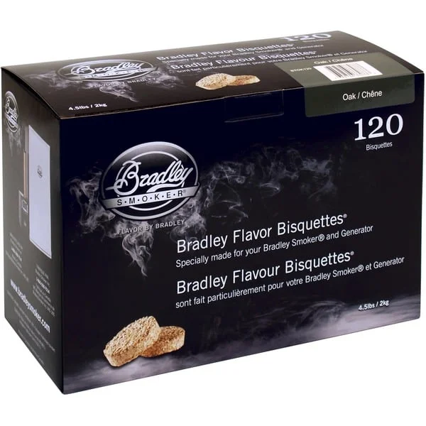 Bradley Eiche Bisquetten, 120 Stück, Räucherholz (für Bradley Smoker)