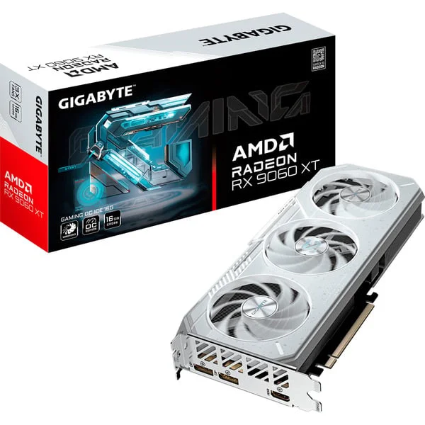 GIGABYTE Radeon RX 9060 XT GAMING OC ICE 16GB, Grafikkarte (weiß)