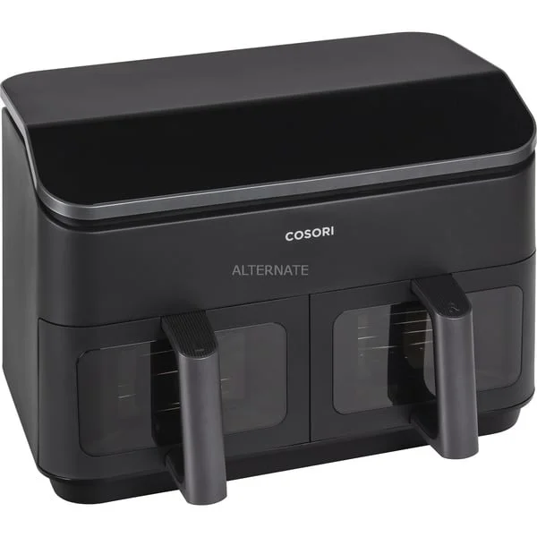 Cosori Heißluftfritteuse Dual Basket CAF-R901-AEU (schwarz, 1.750 Watt, 2 Körbe je 4,25 Liter, mit Sichtfenster)