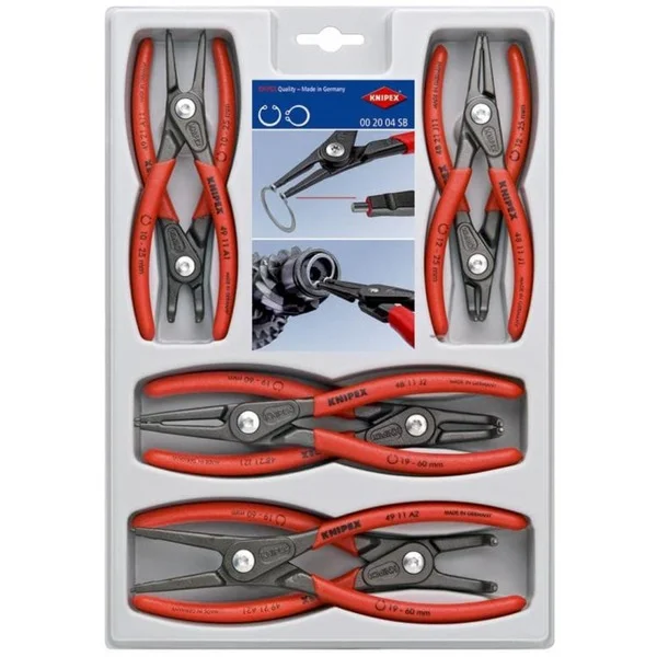 KNIPEX Präzisions-Sicherungsringzangen-Set 00 20 04 SB (rot, 8-teilig)