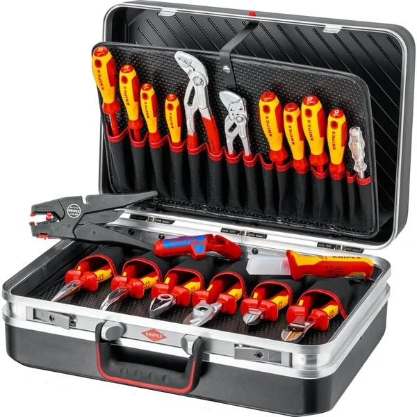 KNIPEX Werkzeugkoffer "Vision24" Elektro, Werkzeug-Set (schwarz, 20-teilig)