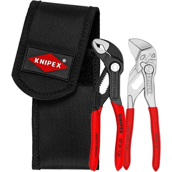 KNIPEX Mini-Zangenset, in Werkzeug-Gürteltasche, Zangen-Set (rot/schwarz, 2-teilig)