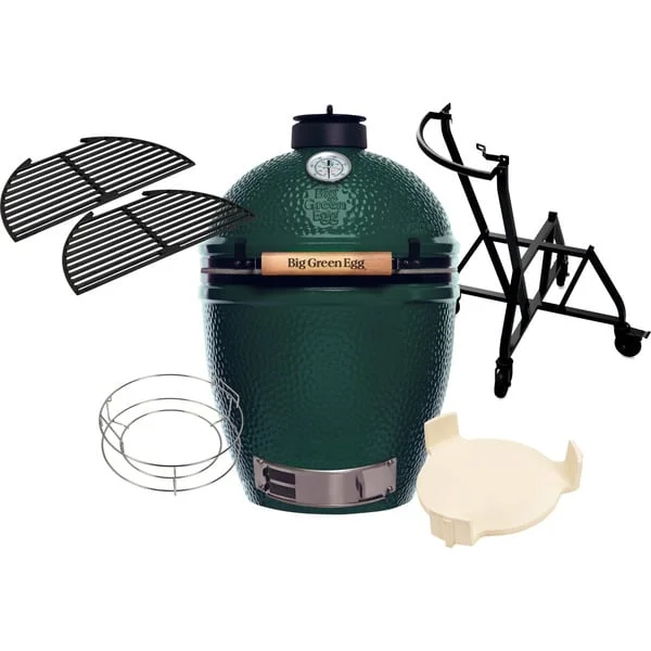 Big Green Egg Large Starter-Set , Holzkohlegrill (grün, Ø 46cm)