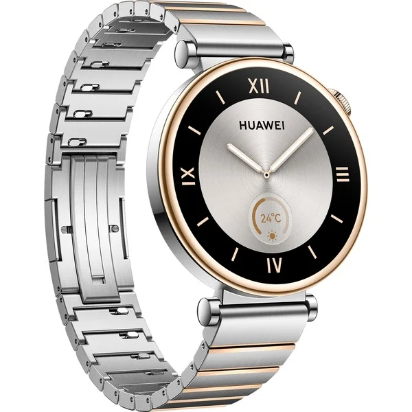 Huawei Watch GT4 41mm (Aurora-B19T), Smartwatch (silber, Edelstahl-Armband)