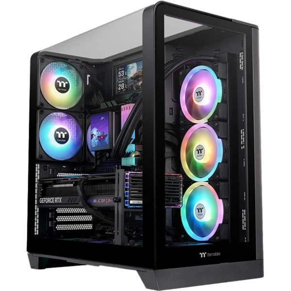 Thermaltake View 390 TG Black, Tower-Gehäuse (schwarz, Tempered Glass x 2)