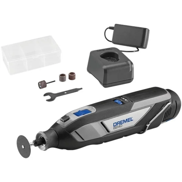 Dremel Akku-Multifunktions-Werkzeug 8240-5, 12Volt (schwarz/grau, Li-Ion-Akku 2Ah, 5-teiliges Zubehör)