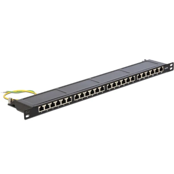 DeLOCK Patchpanel 24P Cat.6 / 0.5 HE (schwarz)