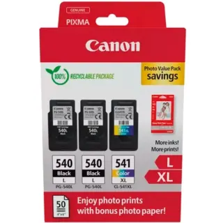 Canon Tinte Photo Value Pack 2x PG-540CL-541XL (inkl. 50 Blatt 10x15 Fotopapier)