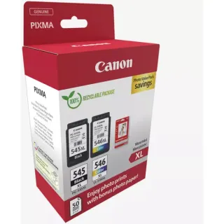 Canon Tinte Photo Value Pack PG-545XL/CL-546XL (inkl. 50 Blatt 10x15 Fotopapier, Blister-Verpackung mit Sicherheitsband)
