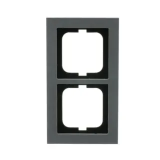 0 Abdeckrahmen 2-fach, Abdeckung (grau, Retail)