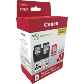 Canon Tinte Photo Value Pack PG-540L/CL-541XL (inkl. 50 Blatt 10x15 Fotopapier, Blister-Verpackung mit Sicherheitsband)