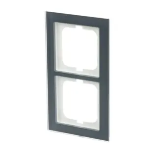 0 Abdeckrahmen 2-fach, Abdeckung (grau, Retail)