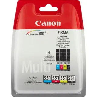 Canon Tinte Multipack CLI-551 (Blister-Verpackung mit Sicherheitsband)