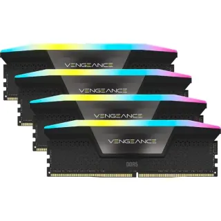 Corsair DIMM 128 GB DDR5-5600 (4x 32 GB) Quad-Kit, Arbeitsspeicher (schwarz, CMH128GX5M4B5600C40, Vengeance RGB, INTEL XMP)