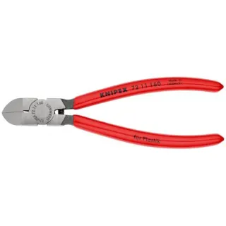 KNIPEX Seitenschneider 72 11 160, für Kunststoff, Schneid-Zange (rot, Länge 160mm)