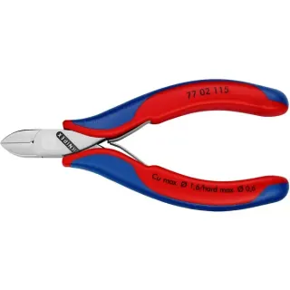 KNIPEX Elektronik-Seitenschneider 77 02 115, Schneid-Zange (rot/blau, Länge 115mm)