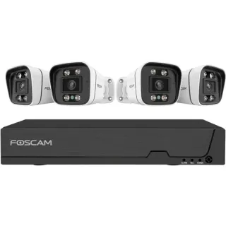 Foscam FN9108E B4 2T, Set (weiß, 8 Kanal Netzwerk-Videorekorder FN9108E, 4x V5EP Überwachungskamera)