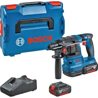 Bosch Professional Akku-Bohrhammer GBH 18V-22 Professional, 18Volt (blau/schwarz, 2x Li-Ionen Akku 4,0Ah, in L-BOXX)
