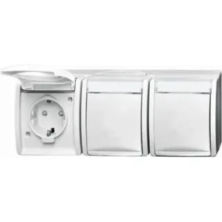 0 Steckdose 2300/3 Einbau Aufputz (weiß, Retail)