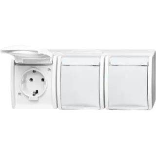0 Steckdose dreifach CEE 7/3 Typ F (weiß, Retail)