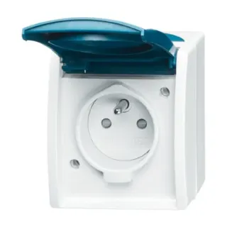 0 Steckdose Aluminium-Druckguss 23 MWKS-53-504 (blau, Retail)