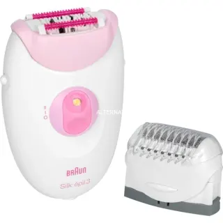 Braun Silk-épil 3-031, Epiliergerät (weiß/lila, incl. Rasieraufsatz, Trimmeraufsatz für sensible Bereiche)