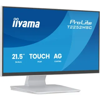 iiyama ProLite T2252MSC-W2AG, LED-Monitor (54.6 cm (21.5 Zoll), weiß (matt), FHD, IPS, Touchscreen, HDMI, DP, USB-Hub, 100Hz Panel)