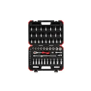 GEDORE Red Steckschlüssel-Satz 3/8", 59-teilig (rot/schwarz, mit Umschalt-Knarre, SW 6mm - 24mm)