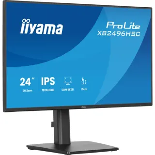 iiyama ProLite XB2496HSC-B1, LED-Monitor (60.5 cm (24 Zoll), schwarz (matt), FullHD, IPS, HDMI, DP, USB-C, USB-Hub, 144Hz Panel)