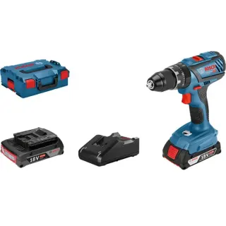 Bosch Professional Akku-Schlagbohrschrauber GSB 18V-28 Professional, 18Volt (blau/schwarz, 2x Li-Ion Akku 2,0Ah, in L-Case)