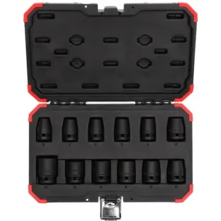 GEDORE Red Kraftschrauber-Steckschlüssel-Satz 1/2", 12-teilig (rot/schwarz, SW 10mm - 24mm)