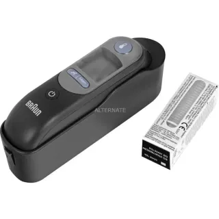 Braun Fieberthermometer ThermoScan 7 (schwarz, Infrarot-Ohrthermometer)