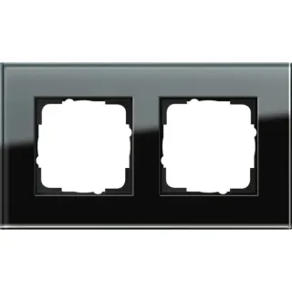 Gira Abdeckrahmen 2-fach Glas (schwarz, Retail)