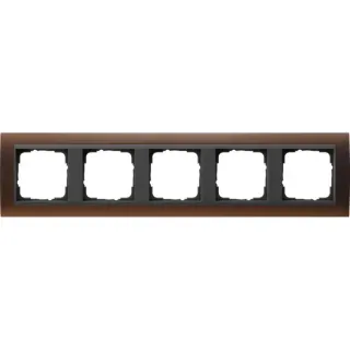 Gira Abdeckrahmen 5-fach opak mit Zwischenrahmen, Abdeckung (braun, Retail)