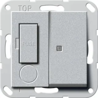 Gira Fused outlet 13 Ampere with control light British Standard, Steckdose (aluminium, Retail)