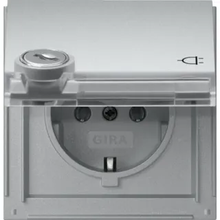 Gira GIRA Steckdose KD TX-44 Alu Schloss gleich 456965 (aluminium, Retail)