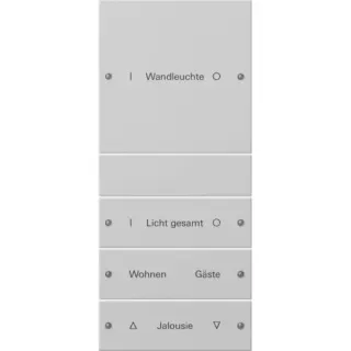 Gira Wippenset vierfach beschreibbar lackiert System 55 (grau, Retail)
