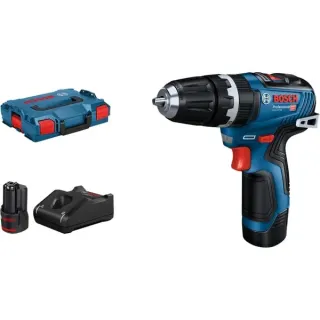 Bosch Professional Akku-Schlagbohrschrauber GSB 12V-35 Professional, 12 Volt (blau/schwarz, 2x Li-Ionen Akku 3,0Ah, L-BOXX)