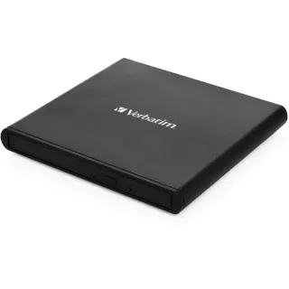 Verbatim Externer Slimline CD-DVD-Brenner, externer DVD-Brenner (schwarz, USB-A 2.0)
