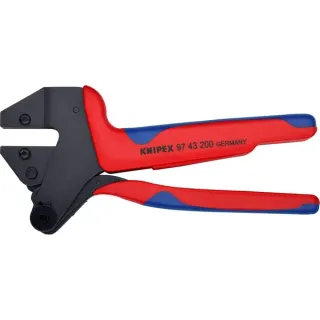 KNIPEX Crimp-Systemzange 97 43 200, Crimpzange (rot/blau, ohne Crimpeinsätze, im Koffer)