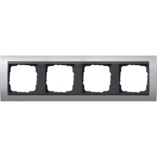 Gira Abdeckrahmen vierfach mit Zwischenrahmen, Abdeckung (aluminium, Retail)