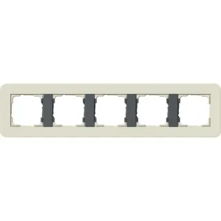 Gira Abdeckrahmen fünffach mit Trägerrahmen und Soft-Touch-Oberfläche (beige, Retail)