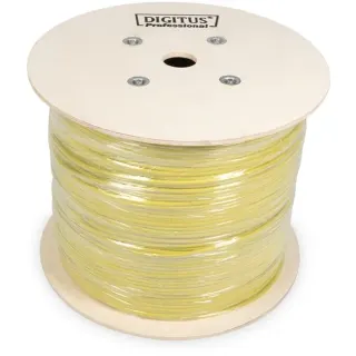 Digitus Professional Cat.7a S/FTP Verlegekabel Duplex, Dca (gelb, 500 Meter Trommel)