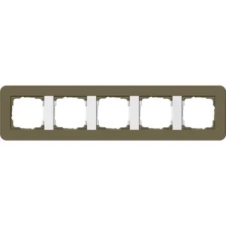 Gira Abdeckrahmen fünffach mit Trägerrahmen Soft-Touch Oberfläche (braun, Retail)