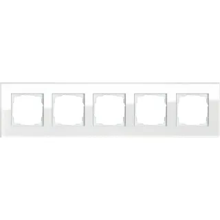 Gira Abdeckrahmen fünffach Glas, Abdeckung (weiß, Retail)