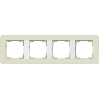 Gira Abdeckrahmen vierfach mit Trägerrahmen und Soft-Touch-Oberfläche, Abdeckung (beige, Retail)
