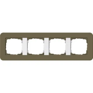 Gira Abdeckrahmen vierfach mit Trägerrahmen Soft-Touch Oberfläche, Abdeckung (braun, Retail)